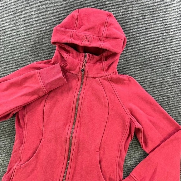 Lululemon Scuba Hoodie Full Zip Womens 10 Pink Athleisure Train Workout Gym Warm - Picture 1 of 10